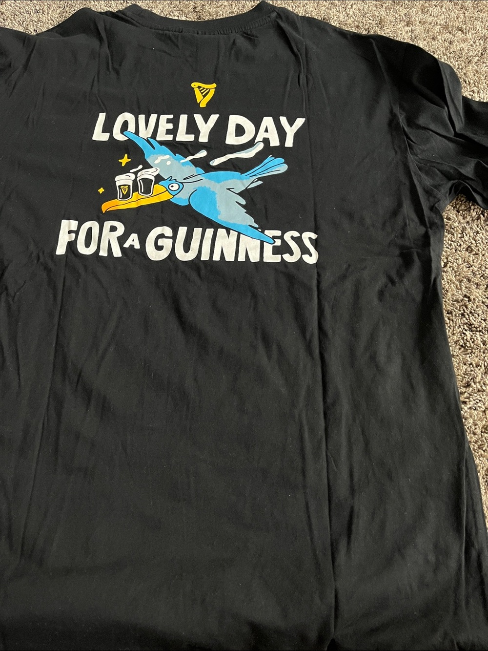 Guinness "Lovely Day For a Guinness" Black Graphic Tee. Comfy. Men. Large. - Picture 2 of 9